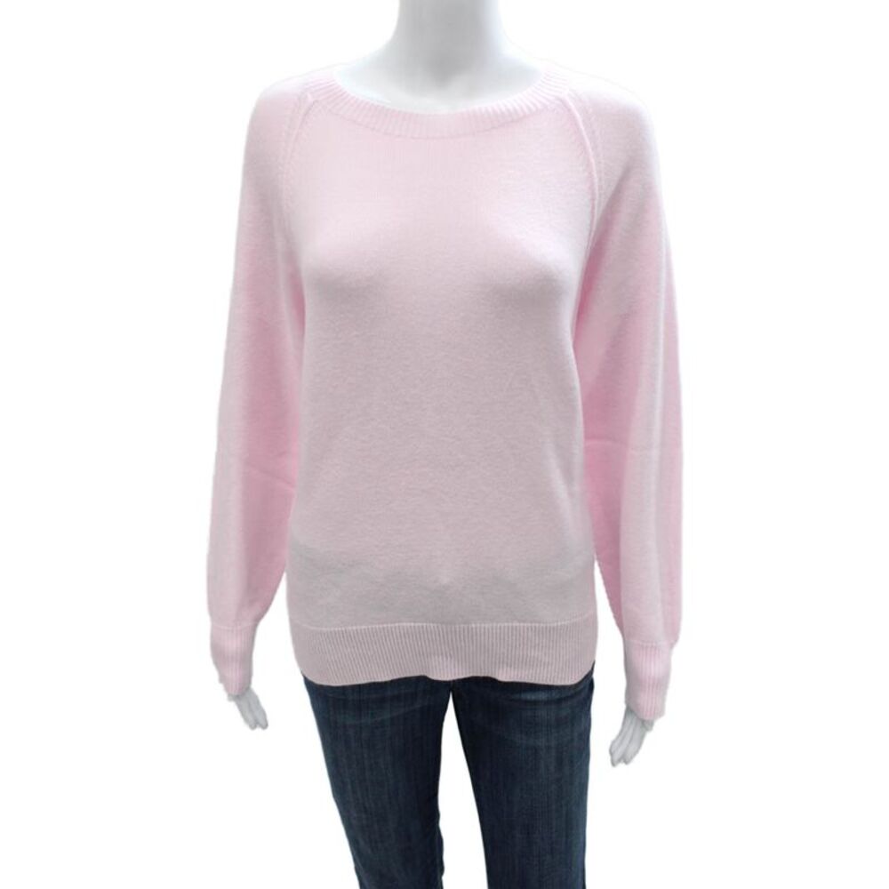 Renuar Women Pullover Sweater Pink Boat Neck Long Sleeve Petite Size S